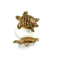 Metallknopf Schildkröte 32mm Gold